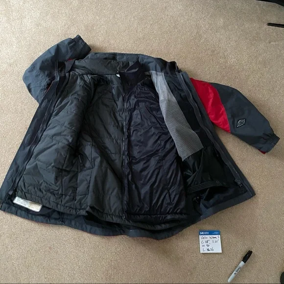 Columbia 3 in 1 jacket coat women's S red grey - Picture 13 of 16